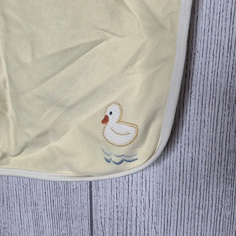 Vintage 2002 Gymboree Duck Baby Blanket Reversible Yellow Nursery